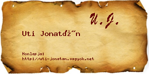 Uti Jonatán névjegykártya